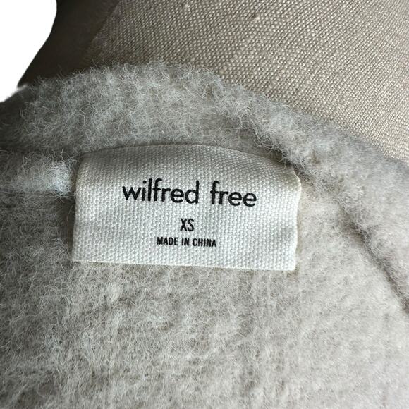 WILFRED FREE Plunge V-Neck Brushed Fleece Button Down Ribbed Cardigan Size XS - Picture 7 of 7